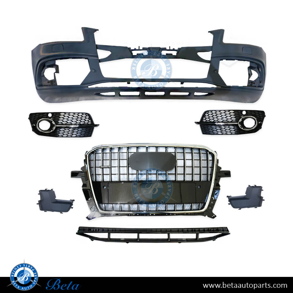 Front bumper assembly with radiator grille for Audi Q5 S-Line 2013-2017 models, Part Number 8R0807105E Front bumper assembly with radiator grille for Audi Q5 S-Line 2013-2017 models, Part Number 8R0807105E